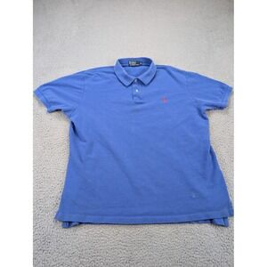 Ralph Lauren Polo Shirt Mens XL Blue Short Sleeve Classic Fit Cotton Embroidered